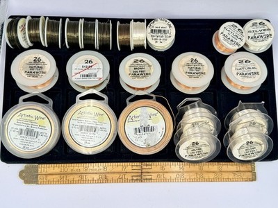 23 Rolls Bulk Craft Jewelry Wire 26 Gauge Copper Silver Wire Wrapping Supplies