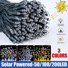 50/100/200/300 LED Solar Power Fairy Garden Lights String Outdoor Xmas Tree Lamp