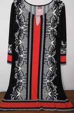 Haani Women's Petite Sheath Dress Black White Red Size 3XP