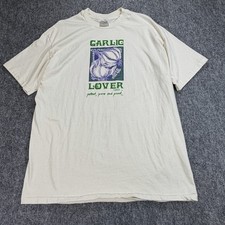 Vintage 1991 Garlic Lover Hanes Beefy-T Graphic Tee Made In USA Size XL