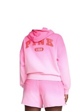 Victoria's Secret Pink Ivy Fleece Campus Full Zip Hoodie Color Tie Dye Pink NWT