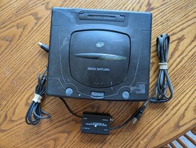 Sega Saturn MK-80000A Black Console w/hook ups- Powers On - Parts or Repair Only