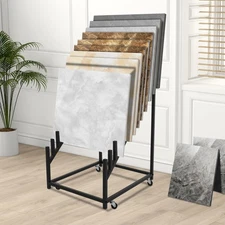 Tile Display Rack, Wheeled Tile Display Stand for Building Material Samples
