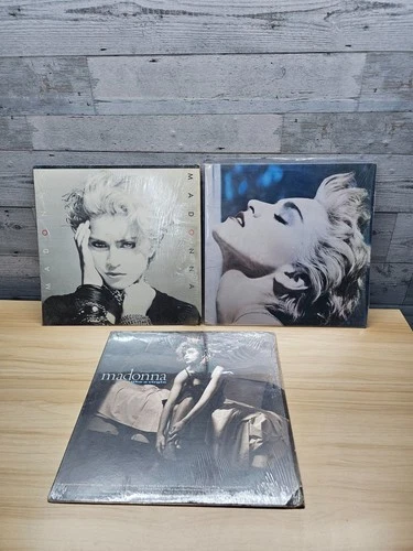 LOT OF 3 MADONNA VINYL LP'S - LIKE A VIRGIN, TRUE BLUE & SELF-TITLED