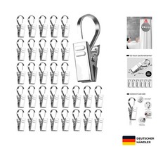100 Stück Gardinenklammern aus Edelstahl für Vorhänge und Dekoration, stabil ...