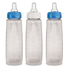 First Essentials by NUK 9 oz. Medium Flow Baby Bottles in White, 3 Pack