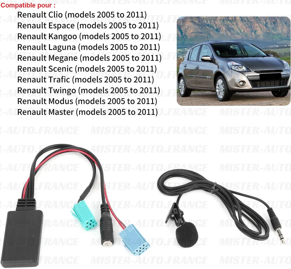 ADAPTATEUR BLUETOOTH RENAULT ★AUTORADIO UDAPTE LIST SCENIC MEGANE 2 MODUS TRAFIC - Photo 3/4