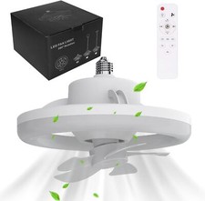 LED Ceiling Fans Lights Dimmable w/ Remote Control E27 Socket 3 Speeds Fan Lamp