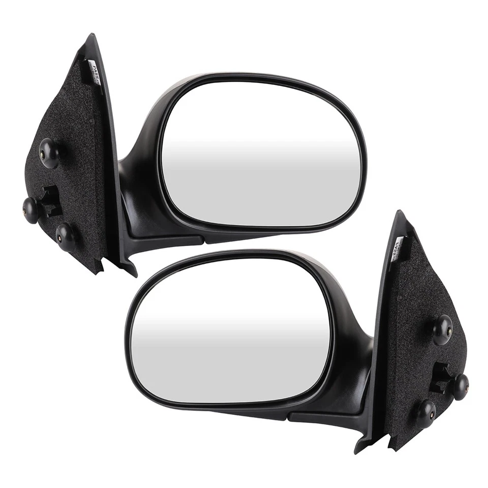 Par de espejos retrovisores plegables manuales eléctricos negros para Ford F150 F-250 1997-2004 Foto 2 de 4