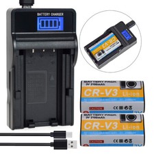 2 Battery+LCD Charger For CRV3 Toshiba Allegretto M700 PDR-M500 PDR-M700 PDR-T10