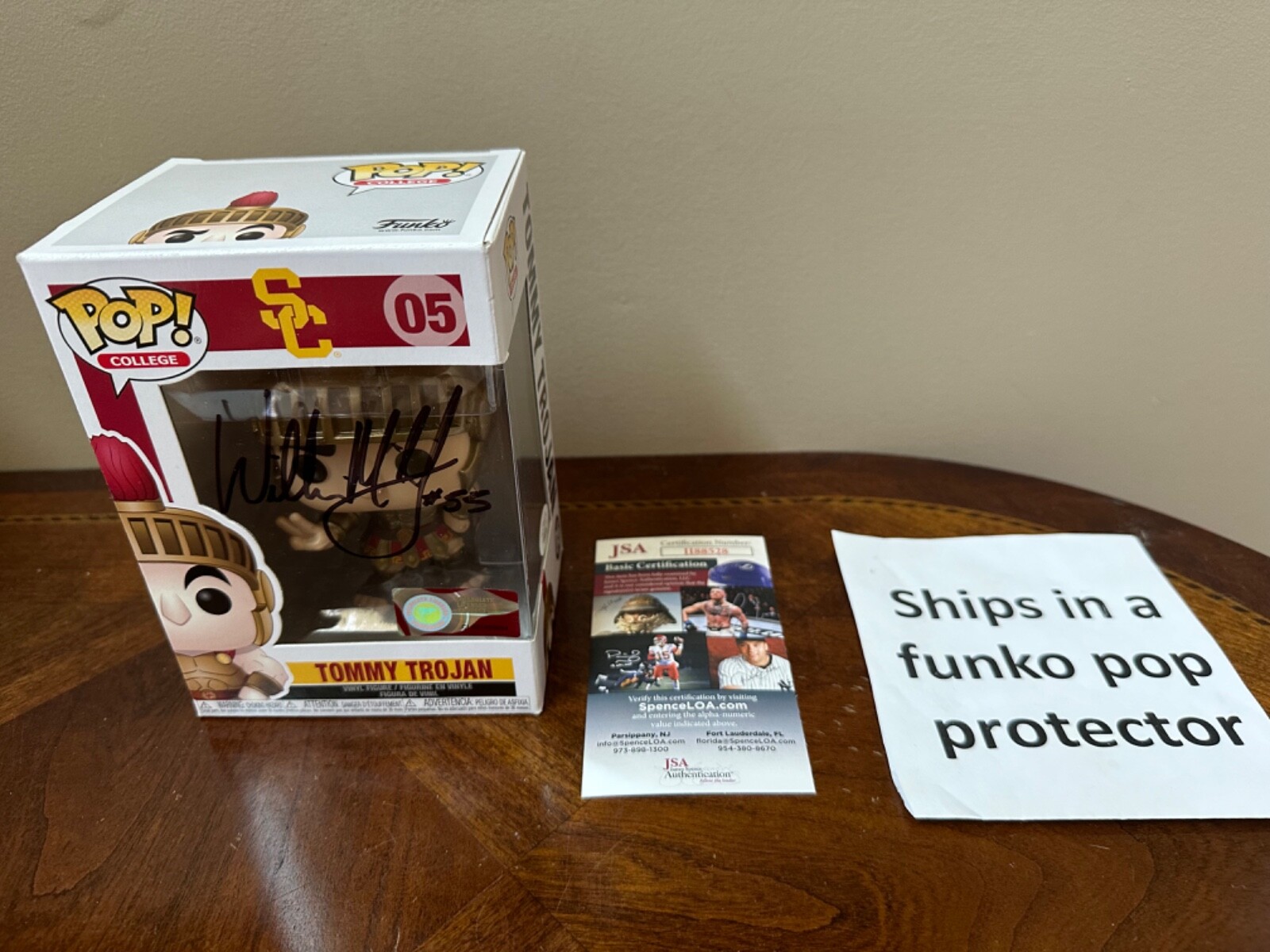 Willie McGinest Autographed Signed USC Trojans Funko Pop College "Tommy Trojan" #05 - - JSA 