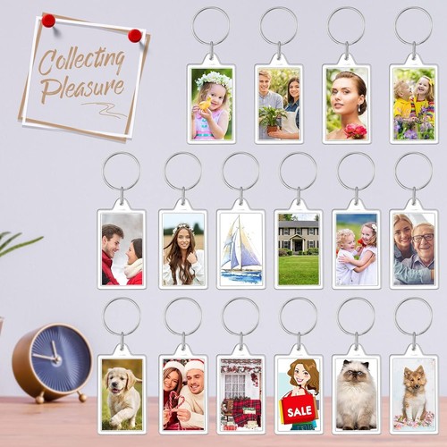 150Pck DIY Personalize Clear Acrylic Photo Keychain Blank Photo Insert Keyring - Picture 8 of 8
