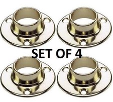 Wardrobe Rail End Support Bracket Hanging Fittings Chrome Round 18mm QTY 4
