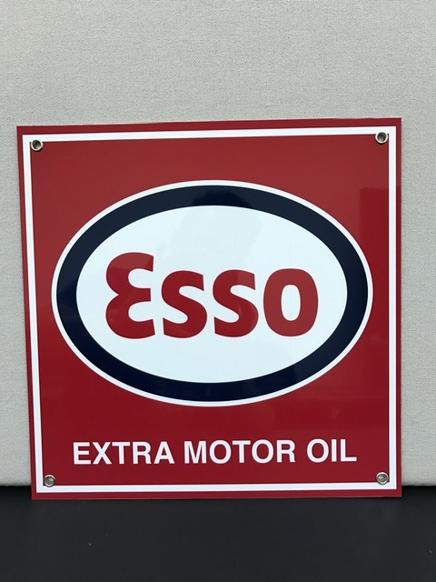 Esso motor oil gasoline vintage sign baked | eBay