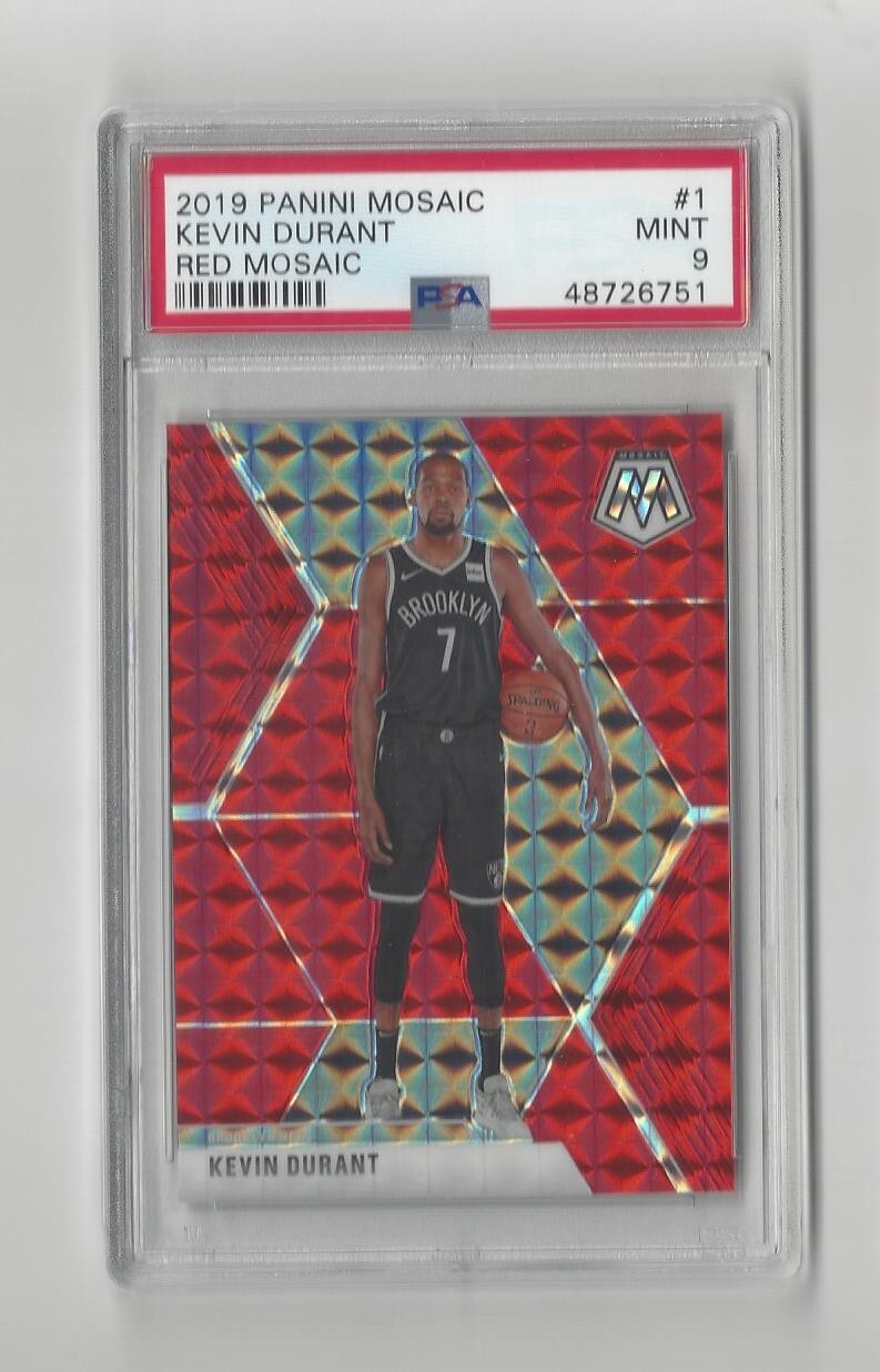 2019-20 Mosaic Red #1 Kevin Durant Nets 22/88 - PSA 9