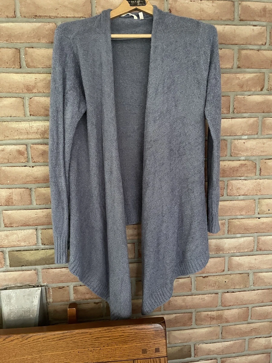 Soft Surroundings Women s Petite Medium Open Waterfall Cardigan Sweater Gray