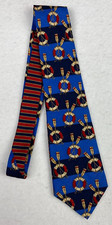 Tommy Hilfiger Italian Silk Tie Made in USA Nautical Oars Paddle Buoy Red Blue