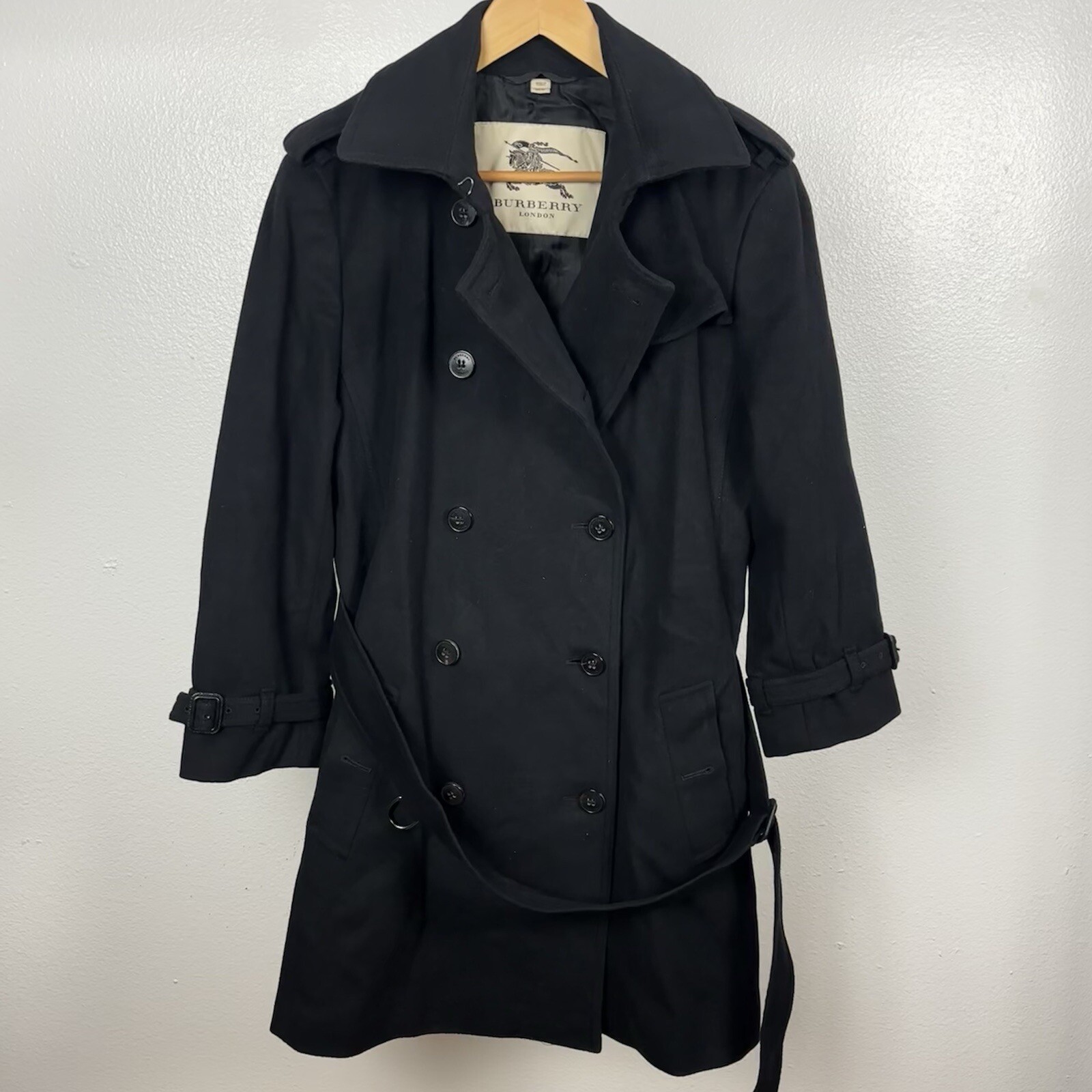 Burberry LONDON 20% Cashmere Wool Trench Coat ITA48 UK16 US 14 Pea Designer