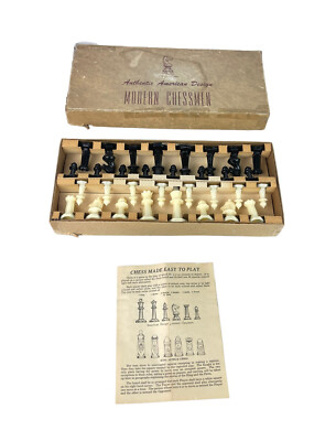 Vintage DRUEKE Quality Chess Sets by Drueke No. 20 Original Box Modern Chessmen
