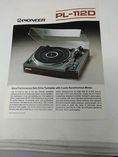 Pioneer PL-112D giradischi vintage brochure opuscolo libretto anni 70