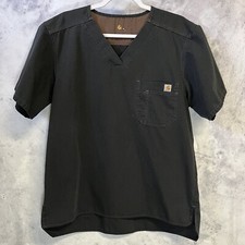 Carhartt Solid Black Ripstop Utility Scrub Top C15108 Workwear Men's Medium P3