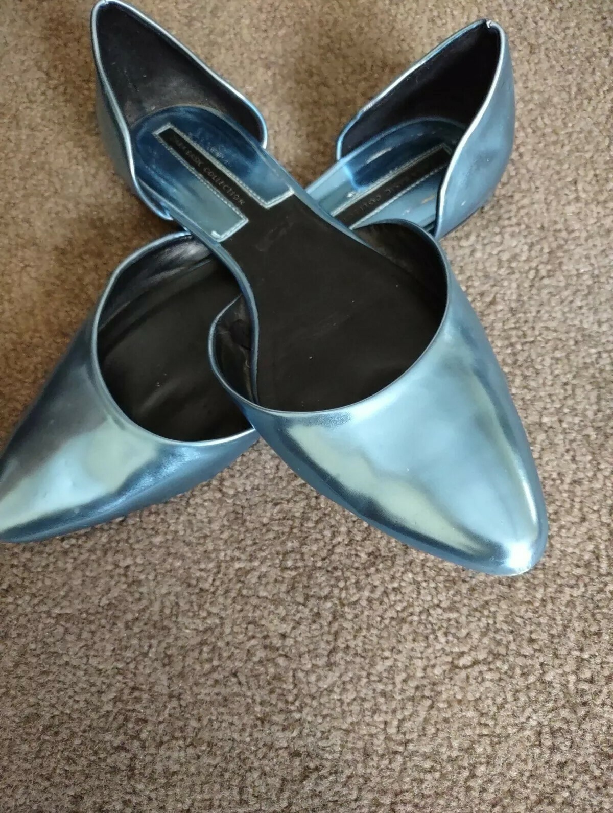 Zara Basic Collection Pointy Flat Shoes - Metalli… - image 6