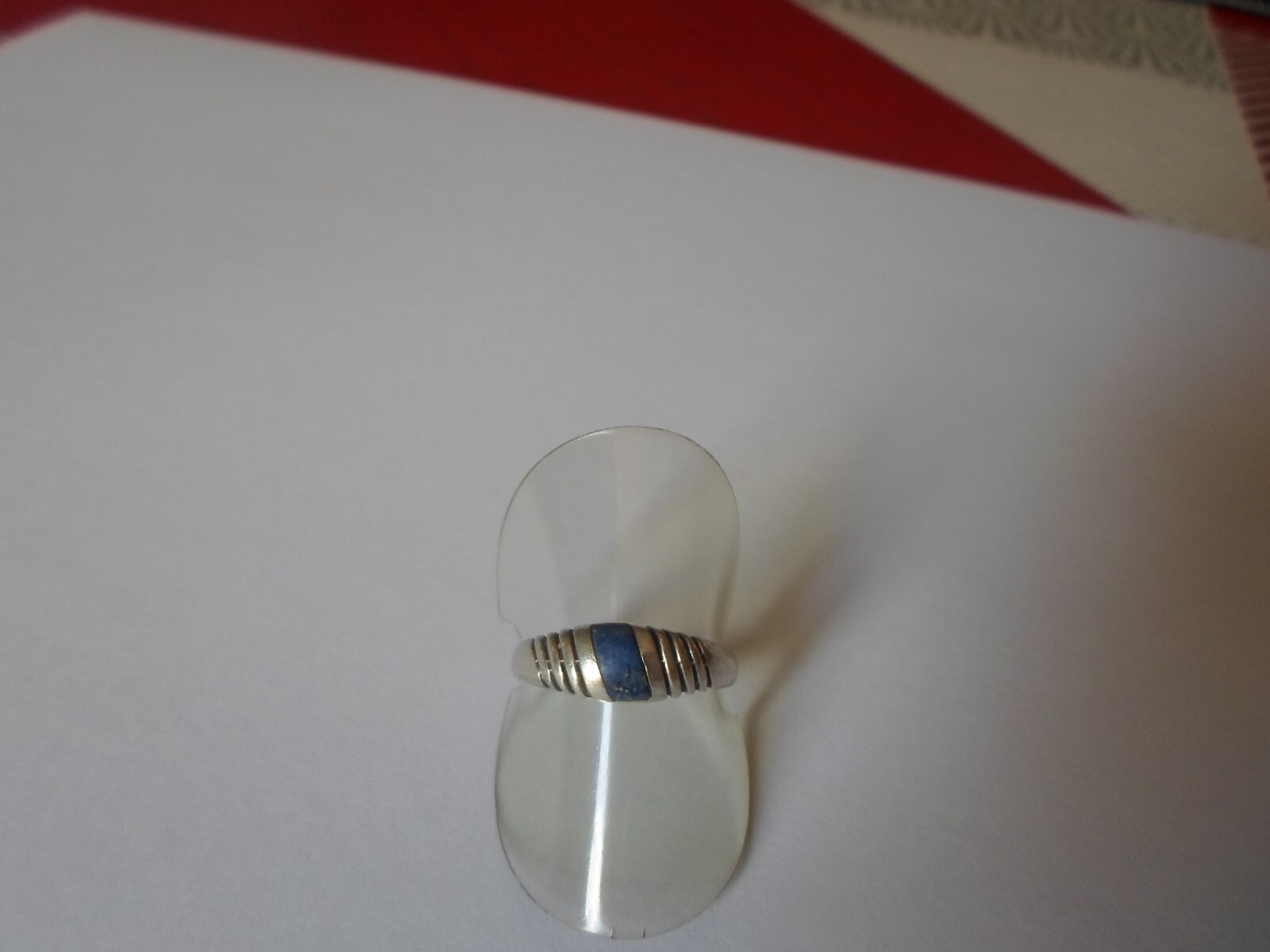 solid silver ring, lapis lazuli cabochon, chisele… - image 6