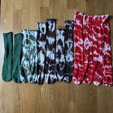 Six Pairs Girls Multisport tube socks Small To Medium Tie Dye And Solid Colors