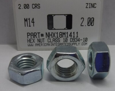 Lot De 100 écrous Hexagonaux M14-2.0 Classe 10 Zincés – 22mm DIN 934