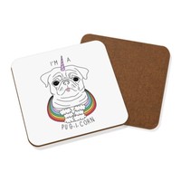 I'm A Pugicorn Regenbogen Untersetzer GeträNke - Lustig Mops Einhorn Hund Welpe