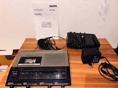 Sanyo TRC-6030 Memo-Scriber Compact-Cassette inkl.  Netzteil Fußschalter Anleit.