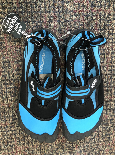 Rockin Kids Water Shoes Blue/Black US Size 1 - Picture 1 of 6