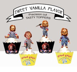Chucky Horror Movie Halloween Birthday Party EDIBLE cupcake cake Topper ...