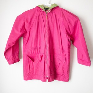 Totes Bright Hot Pink Vinyl Rain Jacket Lined Coat with Hood and Pockets | eBay