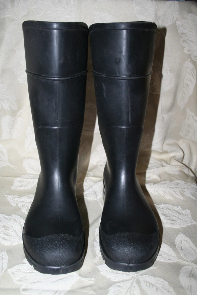 Men's Servus Black Rubber Boots 9 Waterproof Pull-on Women's 11 MINT - Image 3 of 4