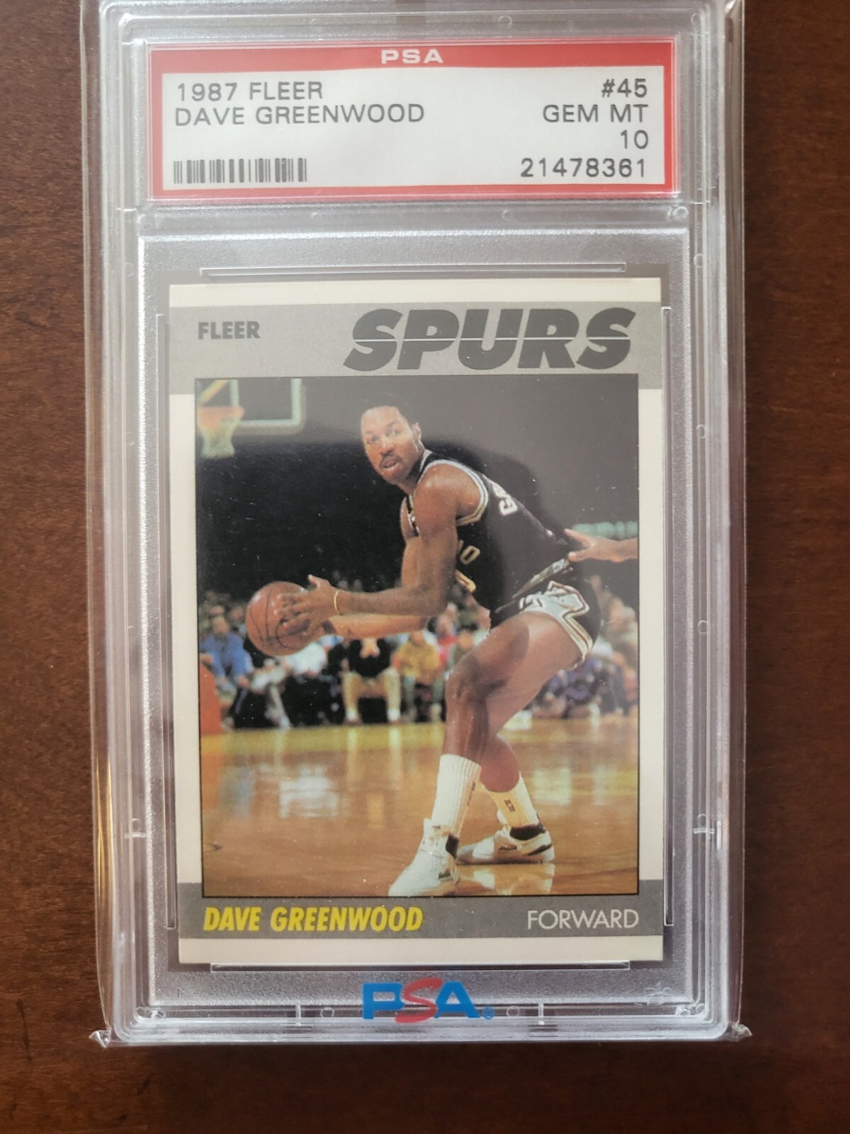 1987 FLEER #45 DAVE GREENWOOD SPURS PSA 10