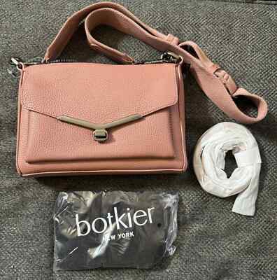 NWT BOTKIER Blush Pink Valentina Pebbled Leather Crossbody Bag w
