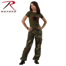 Womens Vintage Paratrooper Fatigue Cargo Pants - Camo Camoflauge 3386-XL