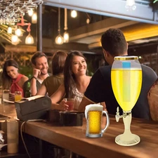 5L/5.3Qt Beer Tower Dispenser Drink Tower With Detachable Ice Tube& LED Light