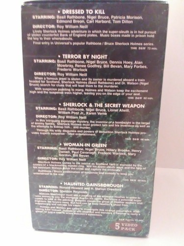 SHERLOCK HOLMES 5-VHS SET VERY GOOD CONDITION FAST SHIPPING! - Imagen 4 de 11