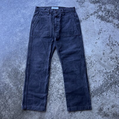 3Sixteen Fatigue Style HBT Military Pants Mens Actual Size 31x28 Black 