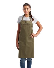 Artisan Collection by Reprime Unisex Barley Contrast Stitch Recycled Bib Apron