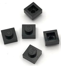 Lego 5 New Black Plates 1 x 1 Stud Parts