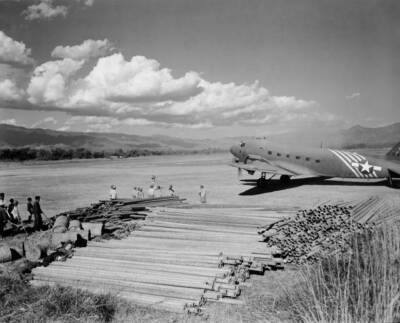 Air Force Plane On A Landing Field In Wartime China 1943 OLD PHOTO
