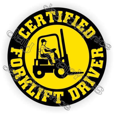 Certified Forklift Driver Yellow Hard Hat Sticker Decal
