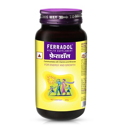 Ferradol syrup 450gm, For daily health supplement with Iron, vitamins A, B1, B2