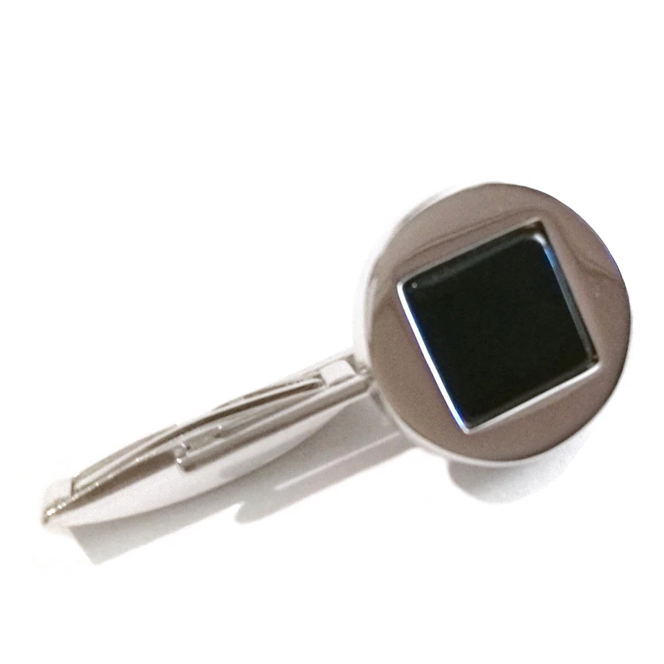 Gemelli in Argento con Onice Nero Polsini Camicia Uomo per Cerimonia Matrimonio - Immagine 4 di 4