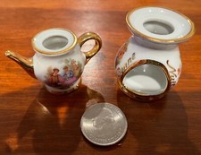 LIMOGES TEA POT WARMER MINIATURES BEAUTIFUL CONDITION MADE IN FRANCE USA SHIP