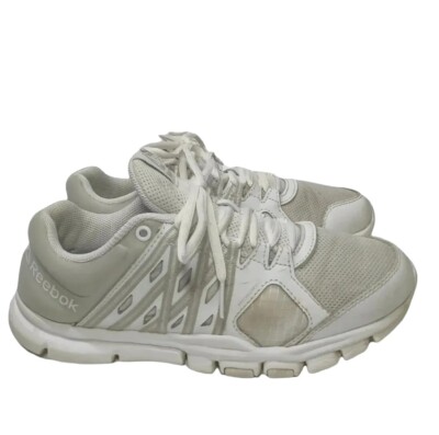 Reebok Yourflex Women's 7M Training Shoes White Gray 1Y3501 Low Lace  Microweb