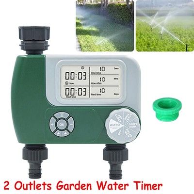2 Outlet Digital Water Timer Garten Knopf Typ Automatische Bewässerung Timer DE